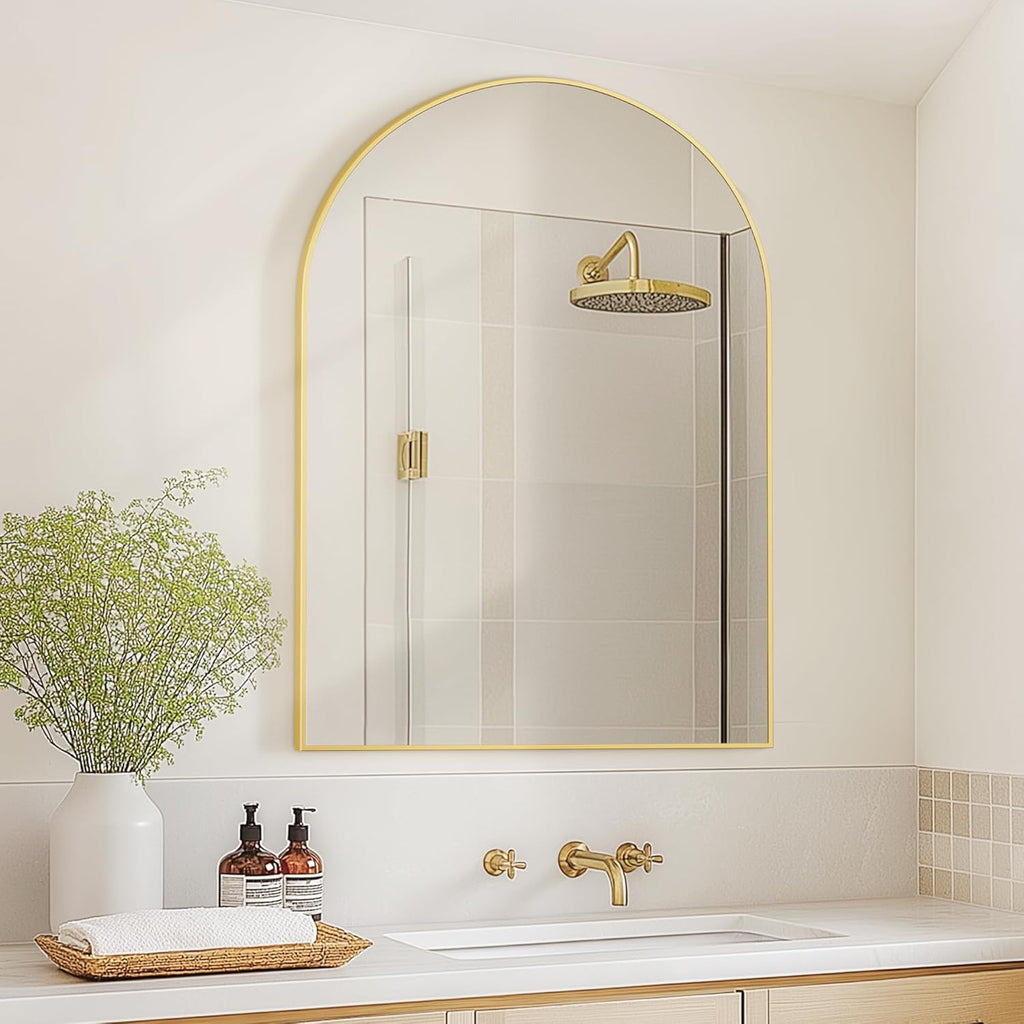 Arched Wall Mirror ,Mirrors for Wall,24''x36'',Vanity Mirror Dresser, Entryway, Living Room, Metal Frame (36''x24''