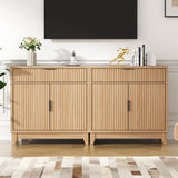 Fluted Sideboard Buffet Cabinet with Storage, 32" Wide Coffee Bar Console Table with Drawer