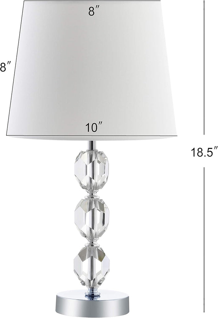 Brockton Clear Crystal/ Chrome 19-inch Bedroom Living Room Home Office Desk Nightstand Table Lamp (LED Bulb Included)