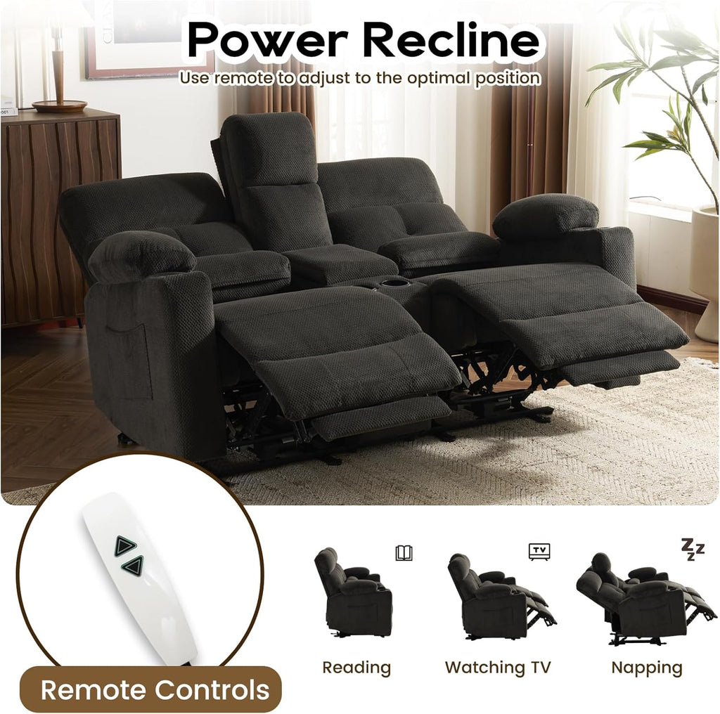 Power Reclining Loveseat, Massage Loveseat Recliner Sofa Home Theater Seating with Heat