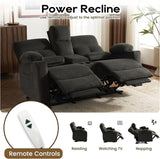 Power Reclining Loveseat, Massage Loveseat Recliner Sofa Home Theater Seating with Heat