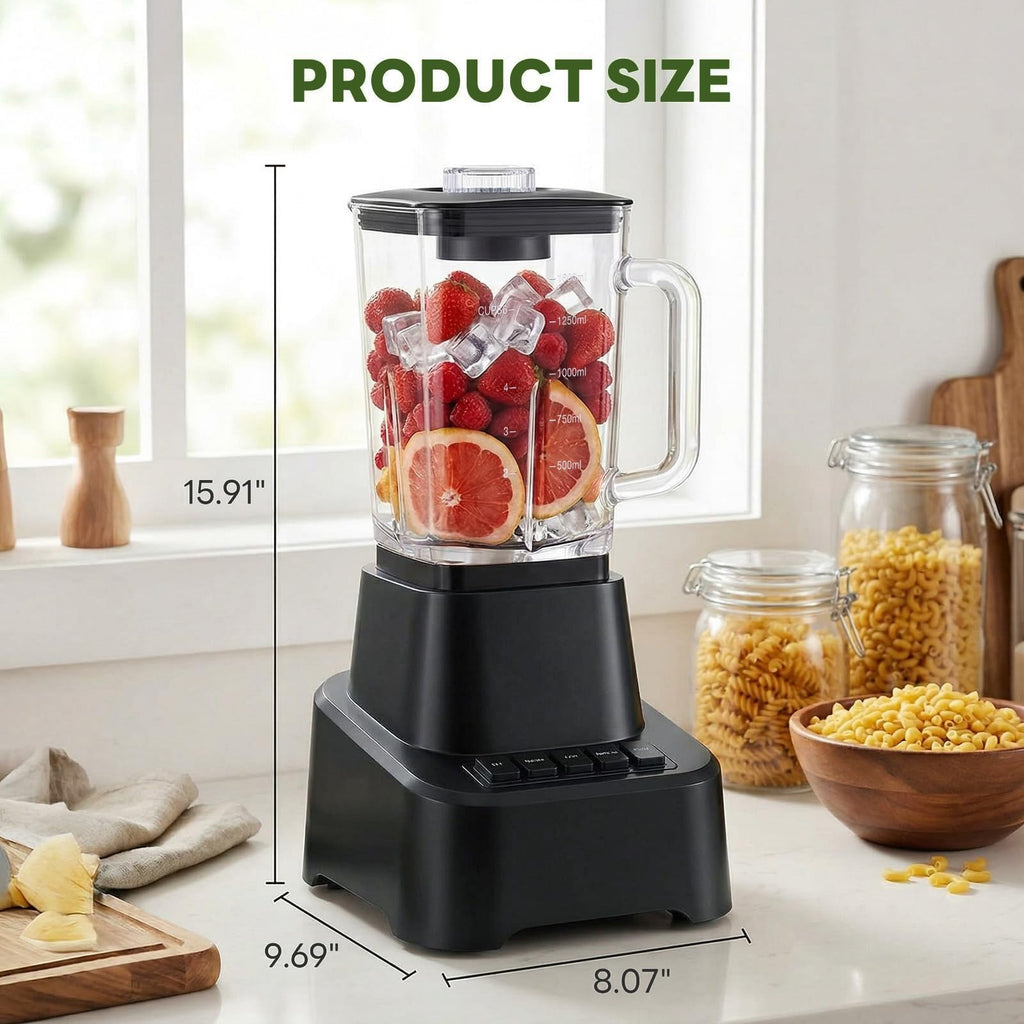 Professional Kitchen Blender, 850 Peak Watts Full-Size Multi Function Blender, 54oz Glass Jar, 4 Speed Pulse Mode