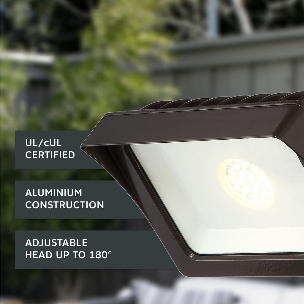 FL2016N40-48 Integrated Led Adjustable Single-Head Bronze Outdoor Flood Light, 1775 lm, 4000K