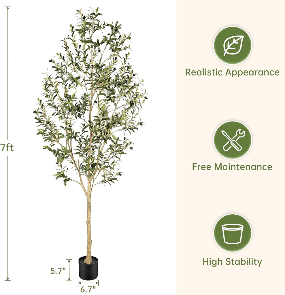Faux Olive Tree 7ft with Authentic & Realistic Appearance