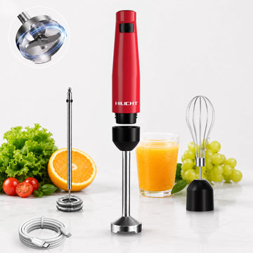 Cordless Hand Blender, 12V Rechargeable Immersion Blender with Brushless Motor, 60+ Bowls per Charge, 2-Blade, Auto