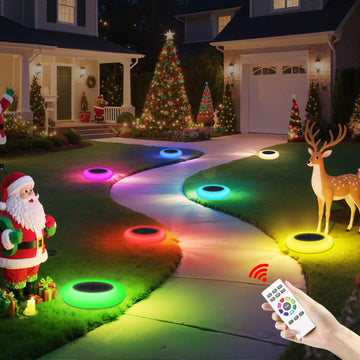 Solar Path Lights 6 Pack Waterproof, Color Changing
