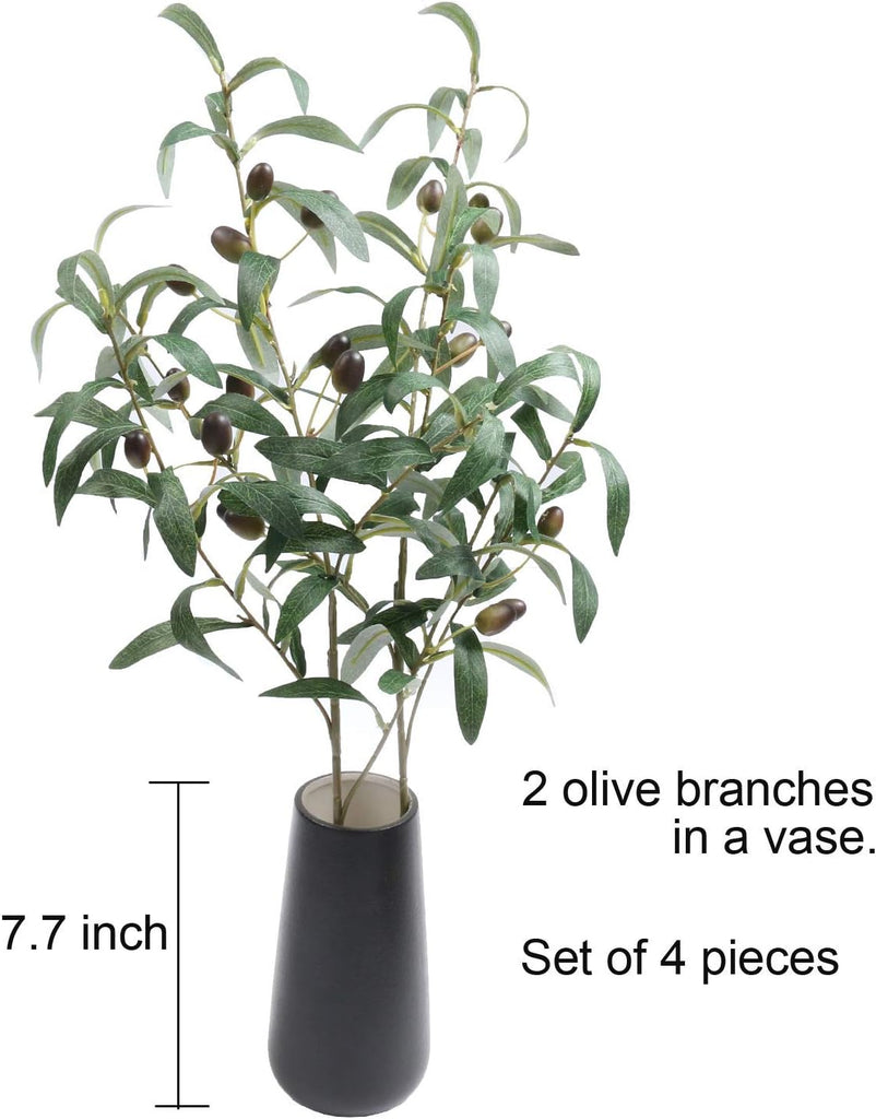 4 PCS 28 inch Artificial Olive Branches for Vases Greenery Olive Stems Faux Tree Branch Twig Wedding Shop Office