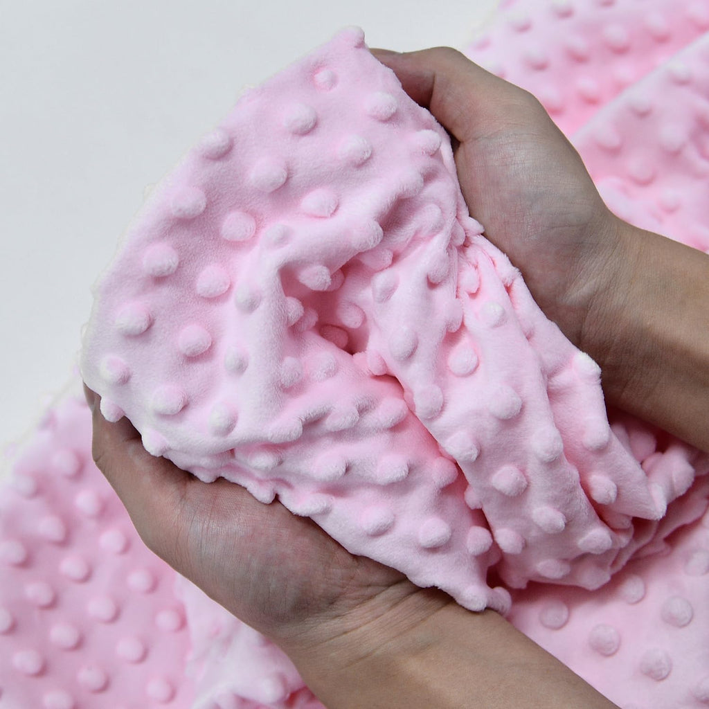 Pink Minky Dot Fabric, by The Yard, 36"x59"