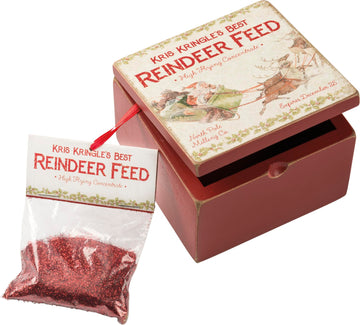 Rustic Christmas Hinged Box, Reindeer Feed