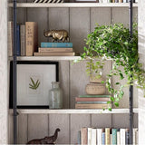 Avondale 8' Tall Bookcase Wall with Ladder Storage Organizer Display White