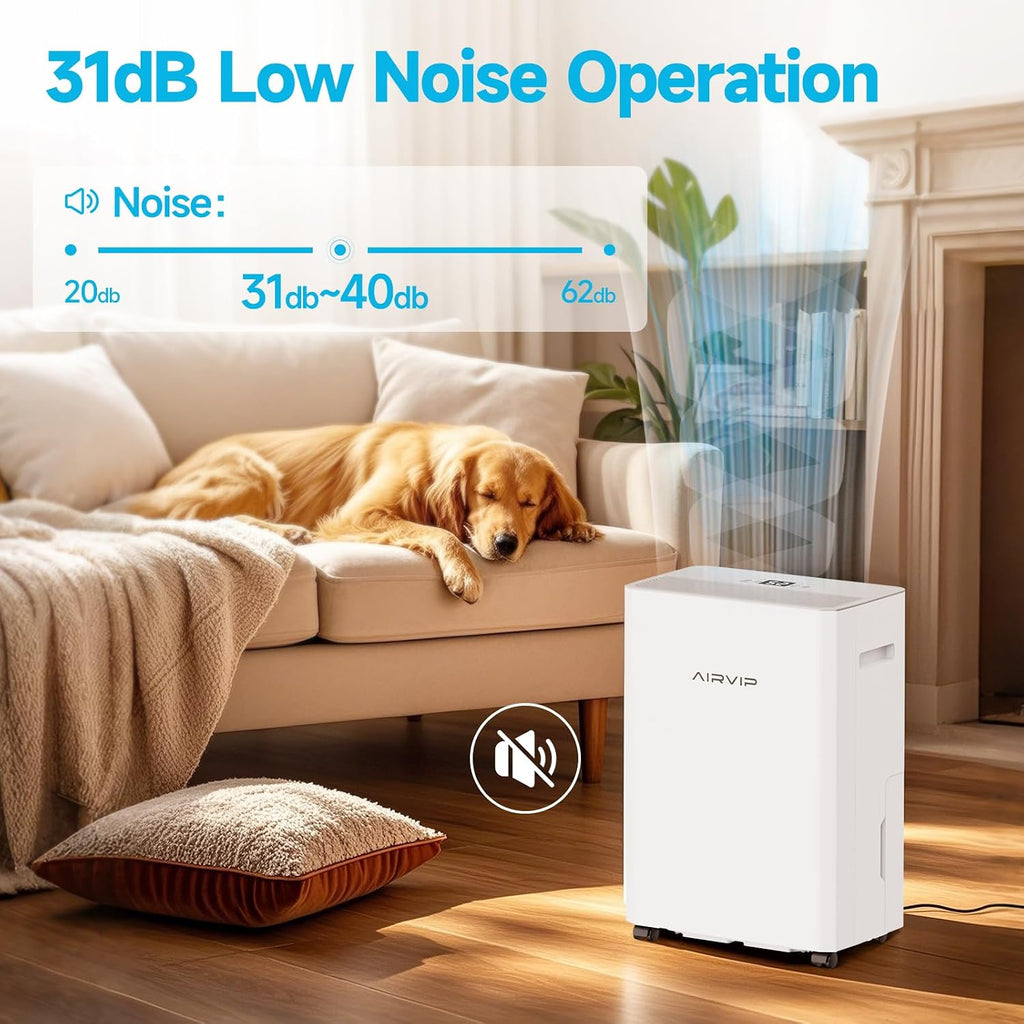 34 Pints Dehumidifiers for Home with 6.56ft Drain Hose