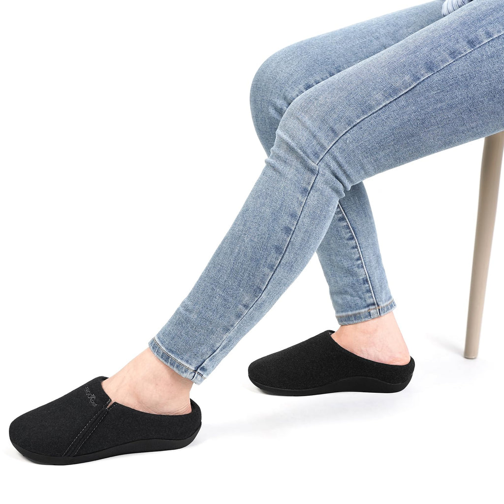 Arch Support Slippers for Women Men, Wool Felt Clogs