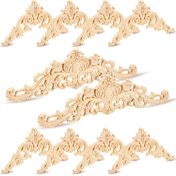 10 Pcs Wood Appliques and Onlay for Furniture, Small Size, Delicate