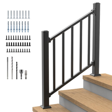Modular Stair Railing Kit, 36 in x 3 ft, 2 Post, 1 Panel