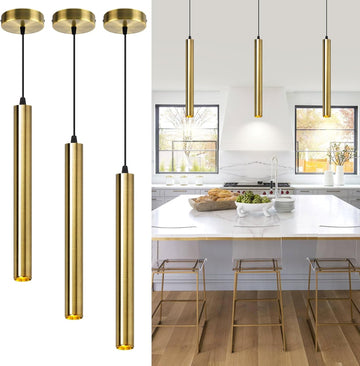 Modern Pendant Lights 4000K Bronze LED Dimmable Pendant Light Fixtures Pendant Lighting for Kitchen