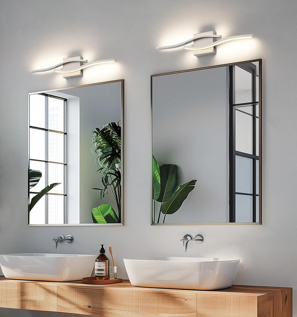 Brushed Nickel Bathroom Vanity Lights Fixtures Over Mirror 5CCT Dimmable Bathroom Light Fixture Modern Vanity