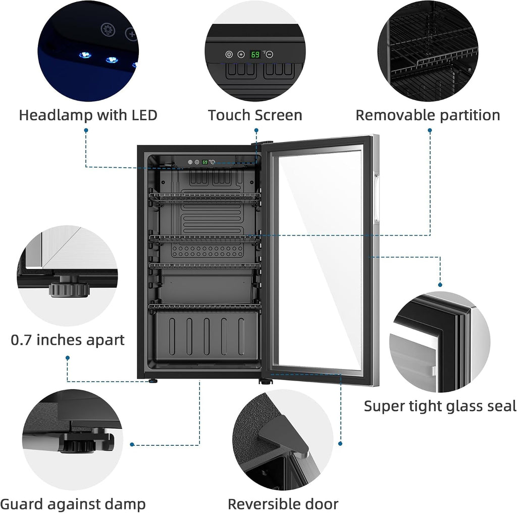 Compact Freestanding Beverage Refrigerator