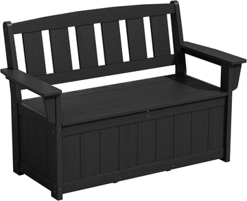 HDPE Outdoor Storage Bench, Deck Box with Waterproof Storage Bags | All-Weather Benches | 57 Gallon Dual-Use Seat |