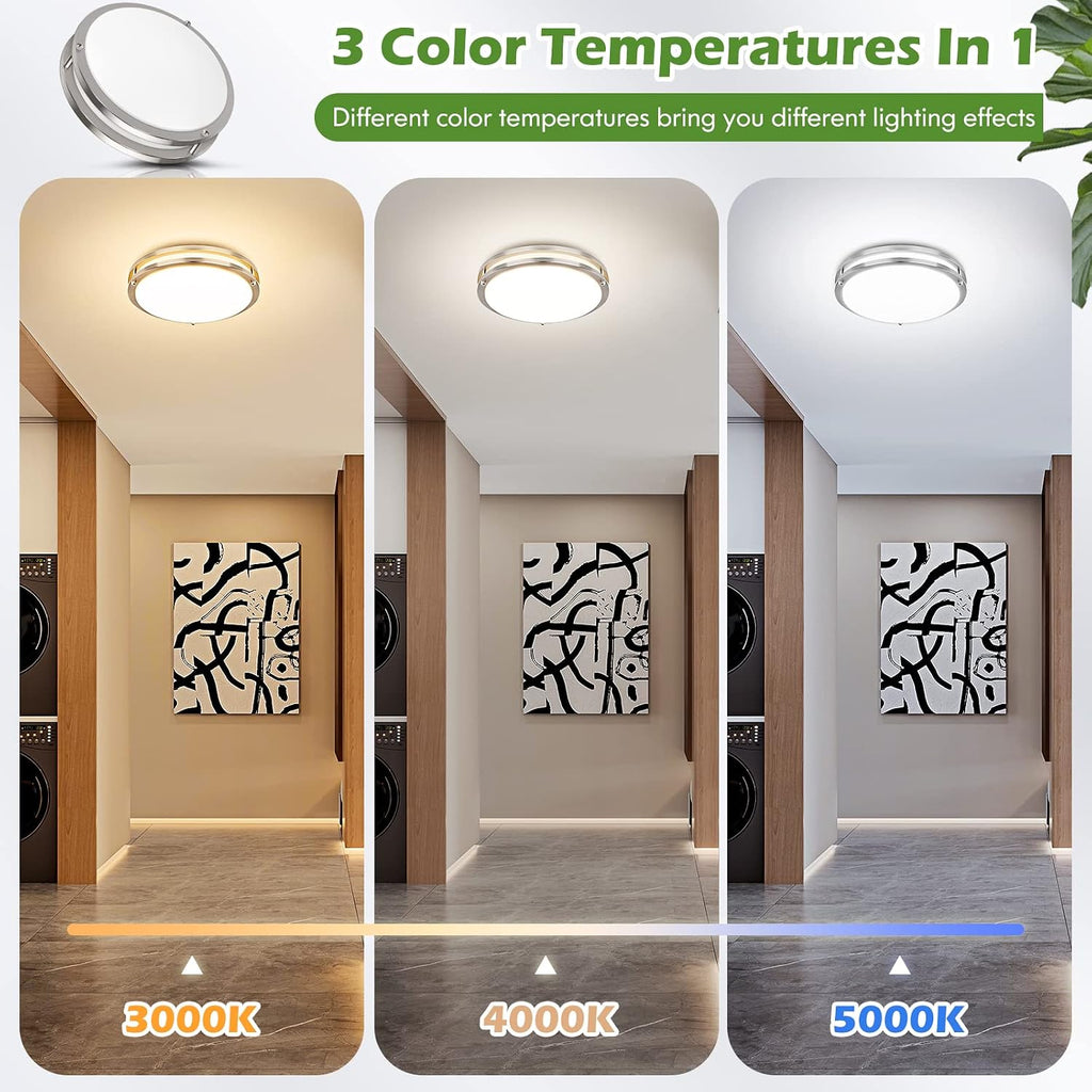 36W LED Ceiling Light Fixture, 12in Modern Flush Mount Ceiling Lights | Dimmable Ceiling Lamps Super Bright 3200LM