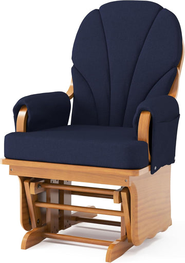 Wood Base Glider Rocker - Baby Feeding and Rocking Chair, Daycare Environment - Nursery Rocking Chairs with