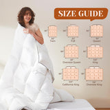 Goose Feather Down Fiber Cotton Comforter King, Ultra-Soft Duvet Insert, Hotel Collection White Quil