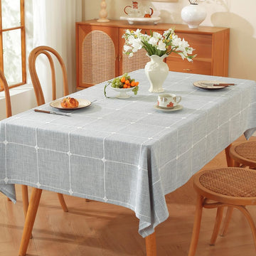 52 x 70 Cloth Tablecloths Rectangular Blue Table Coth Rectangle Table Summer Farmhouse Cotton Tablecloth(Blue,70"x52"