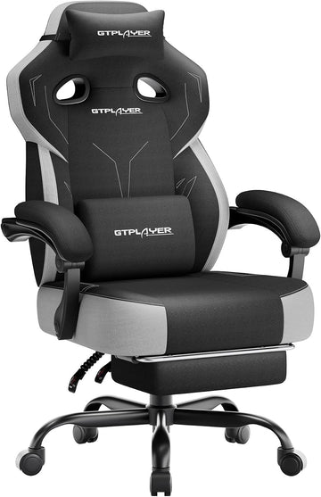 Big & Tall Gaming Chair, Wide Seat with Footrest, Black | Ergonomic High Back Computer Desk Chair for Adults, Comfort