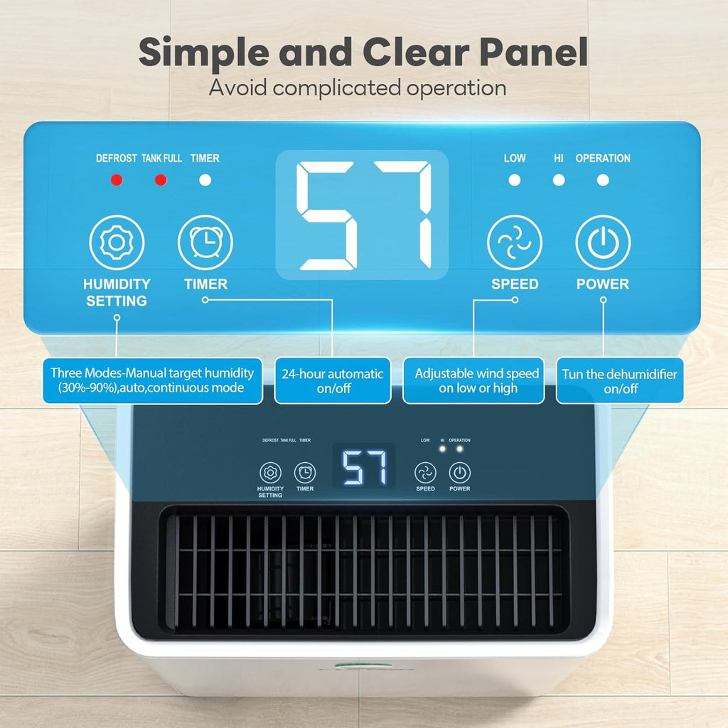 30Pint Dehumidifier for 1500Sq.Ft, Compressor Dehumidifiers for Home,Quiet Dehumidifier for Basement, Bedroom