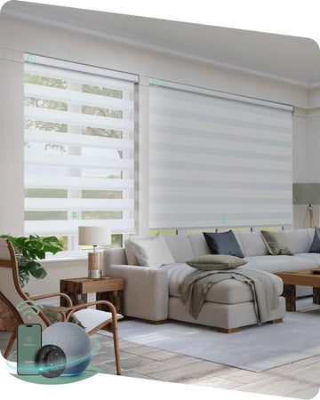 Motorized Zebra Blinds with Remote, Room Darkening Smart Blinds