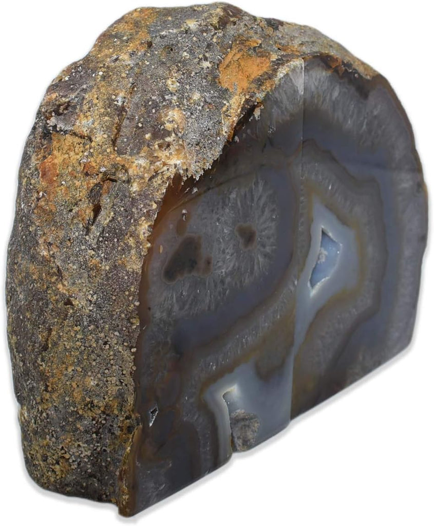 Agate Bookends, Large Bookends for Shelves, Non-Skid Bookend, Book Stopper for Books/Movies/Cds/Video Games, Book