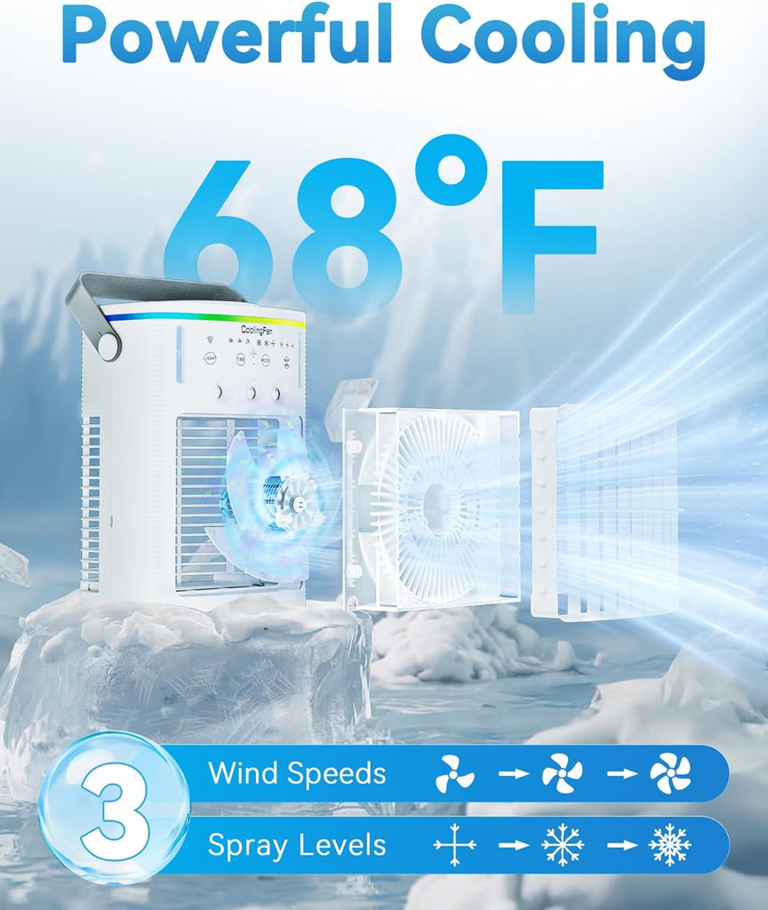 Portable Air Conditioners Cooling Fan: 2026 Upgraded 4-IN