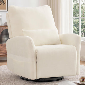 Power Swivel Rocker Recliner Chair, Electric Nursery Rocking Chairs with USB & Type-C Ports, Upholstered 23" Wide