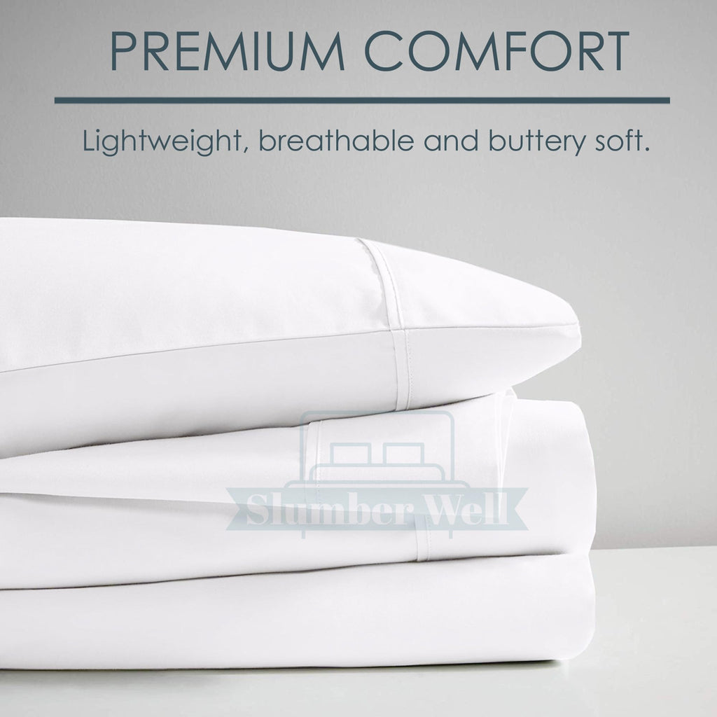 4 Piece Top Split King Sheet Sets for Adjustable Bed, 34 Inch Split Head, 100% Egyptian Cotton, 18 Inch Deep Pocket