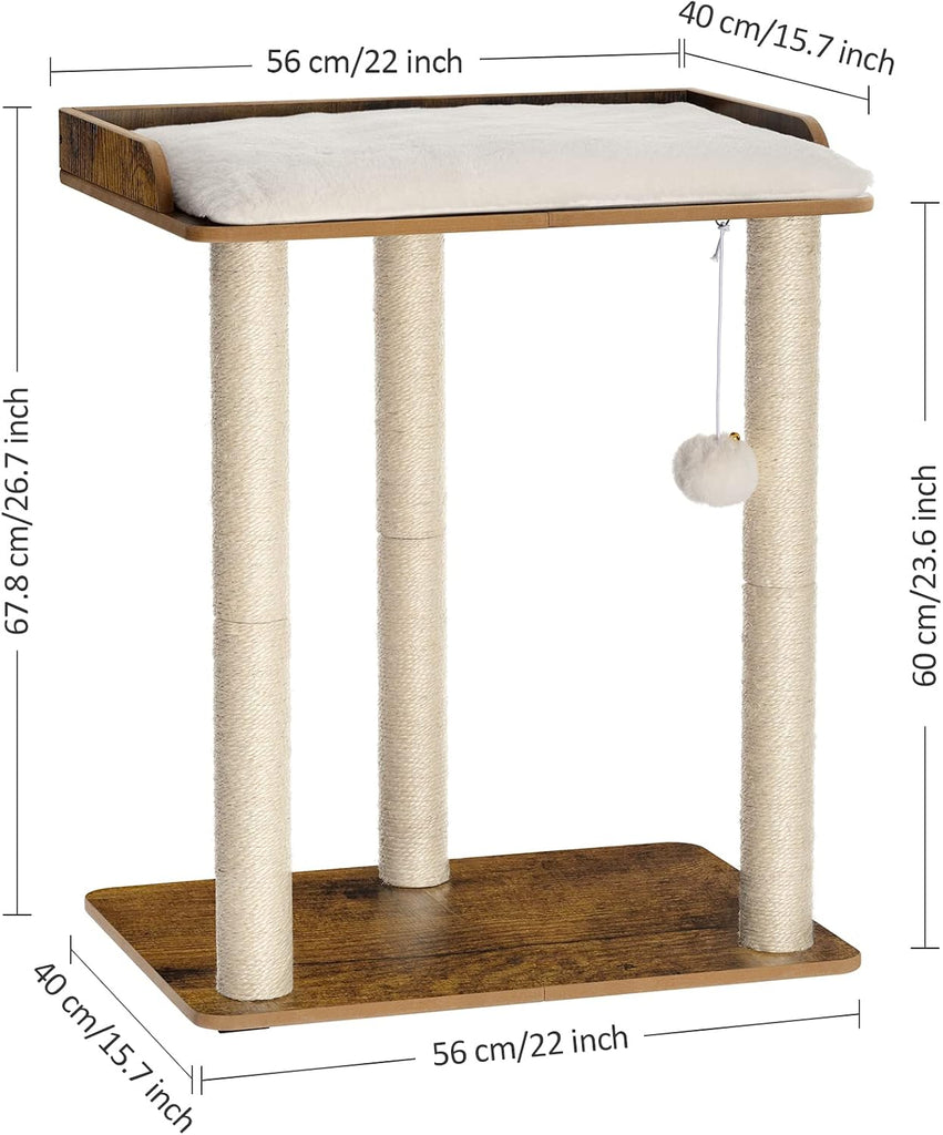 Modern Cat Tree for Large Cats, Full Sisal Cat Scratching Post