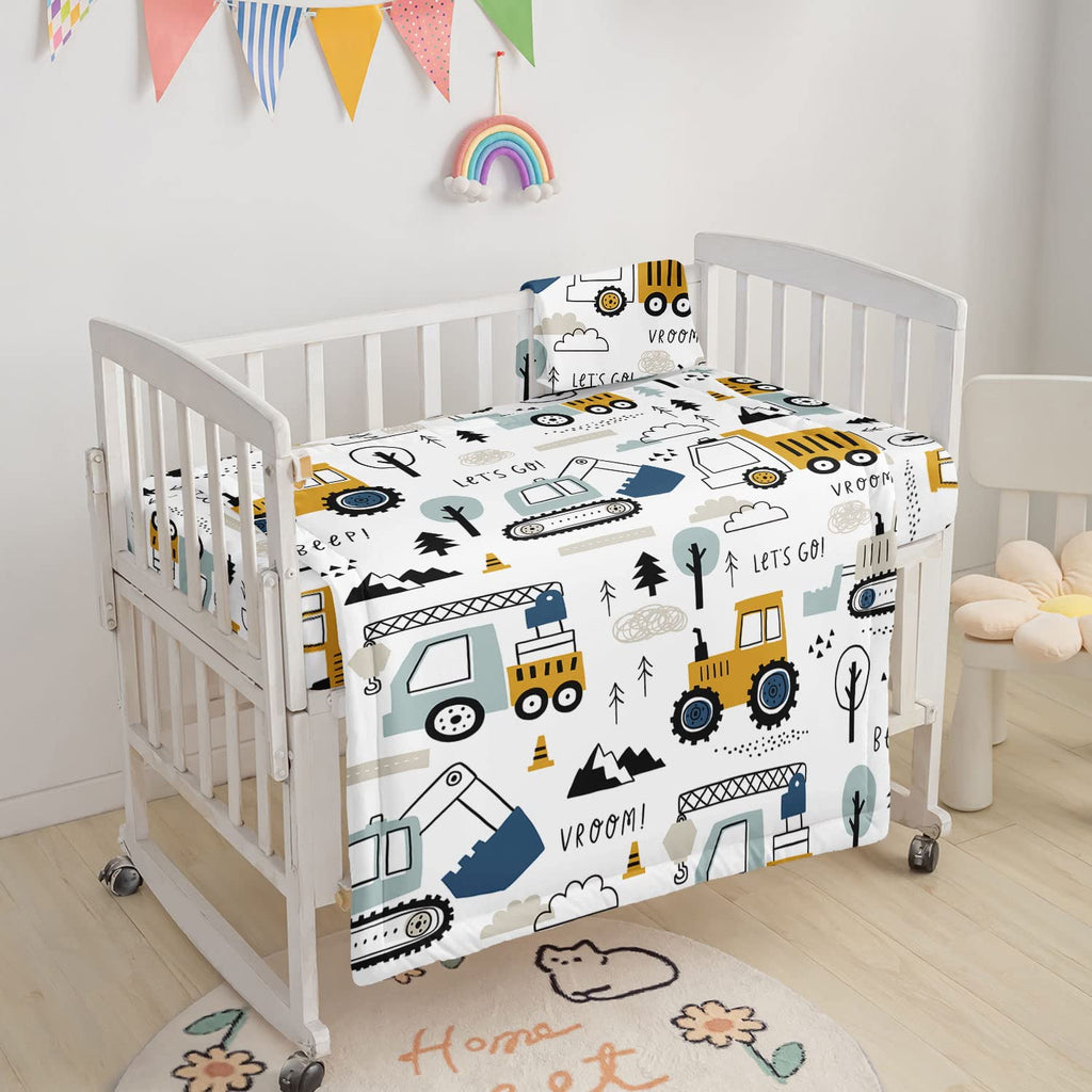 Crib Bedding Set, 3pcs Nursery Crib Bedding with Comforter Crib Sheet & Crib Skirt, Watercolor Butterfly Printed