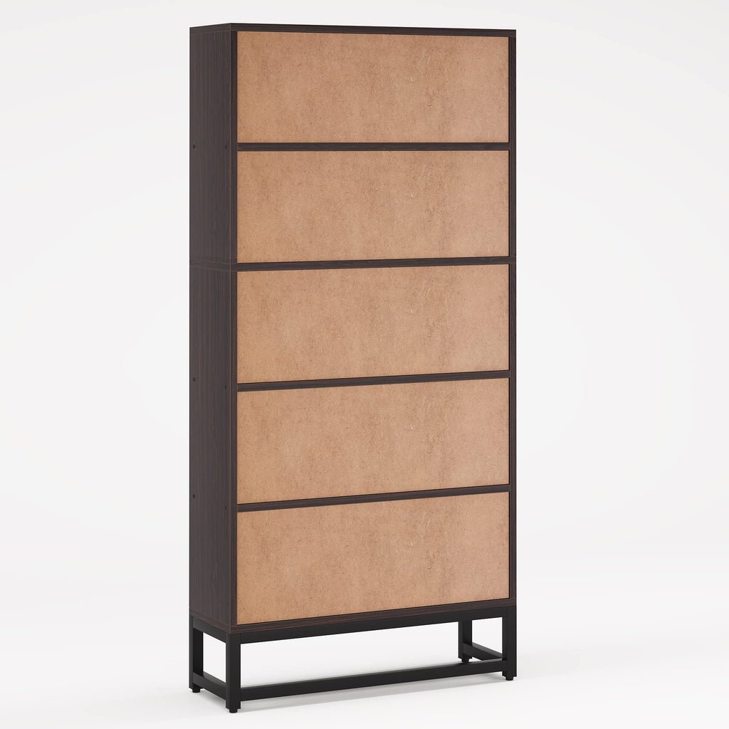 Tall Bookcase and Bookshelf, 70.8" Large Bookcases Organizer with 5-Tier Storage Shelves, Heavy Duty Free-Standing