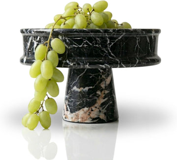 Marble Fruit Bowl Counter, 10" Handcrafted Natural Stone Decorative Bowl, Catch-All Key Dish, Dining Table