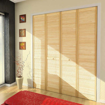 Closet Door, Bi-fold, Traditional Louver-Louver Clear (80x24)
