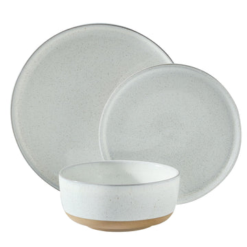 Plates and Bowls Sets, 3 Pieces Modern Porcelain Dishes Sets, Stoneware Dinnerware Sets with Speckled Pattern