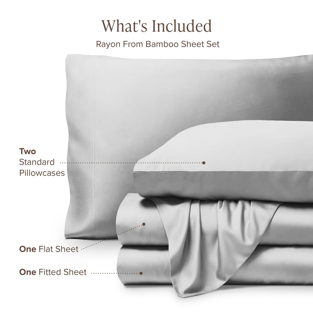 100% Rayon Made from Bamboo Sheet Set (Cloud Grey)