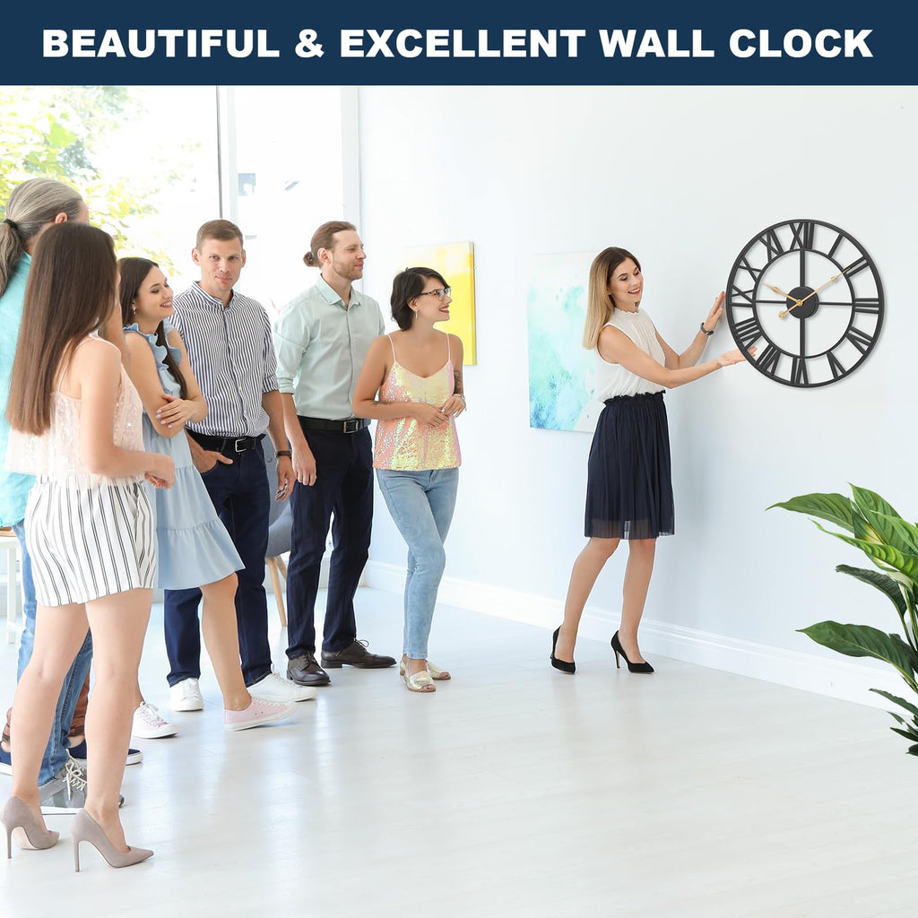 30 Inch Black Large Roman Numeral Wall Clocks