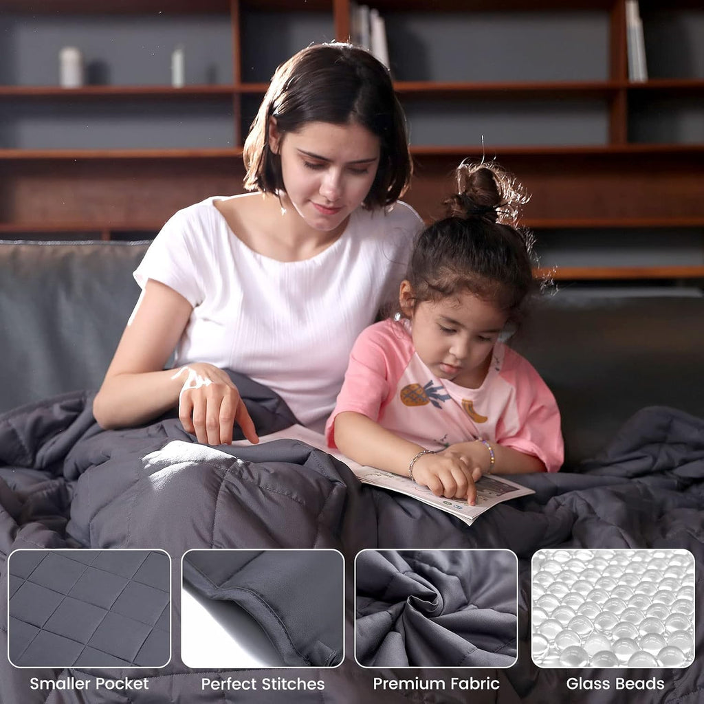 Weighted Blanket Queen Size (60''x80'' 20 lbs, Dark Grey), Breathable Weighted Blanket for Adults, Cooling Heavy