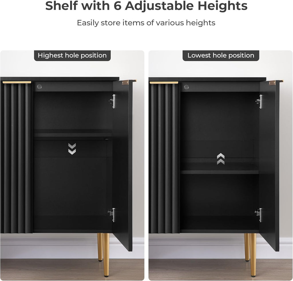 57" Modern Sideboard Buffet Cabinet - Elegant Storage Credenza with 4 Doors & Adjustable Shelf