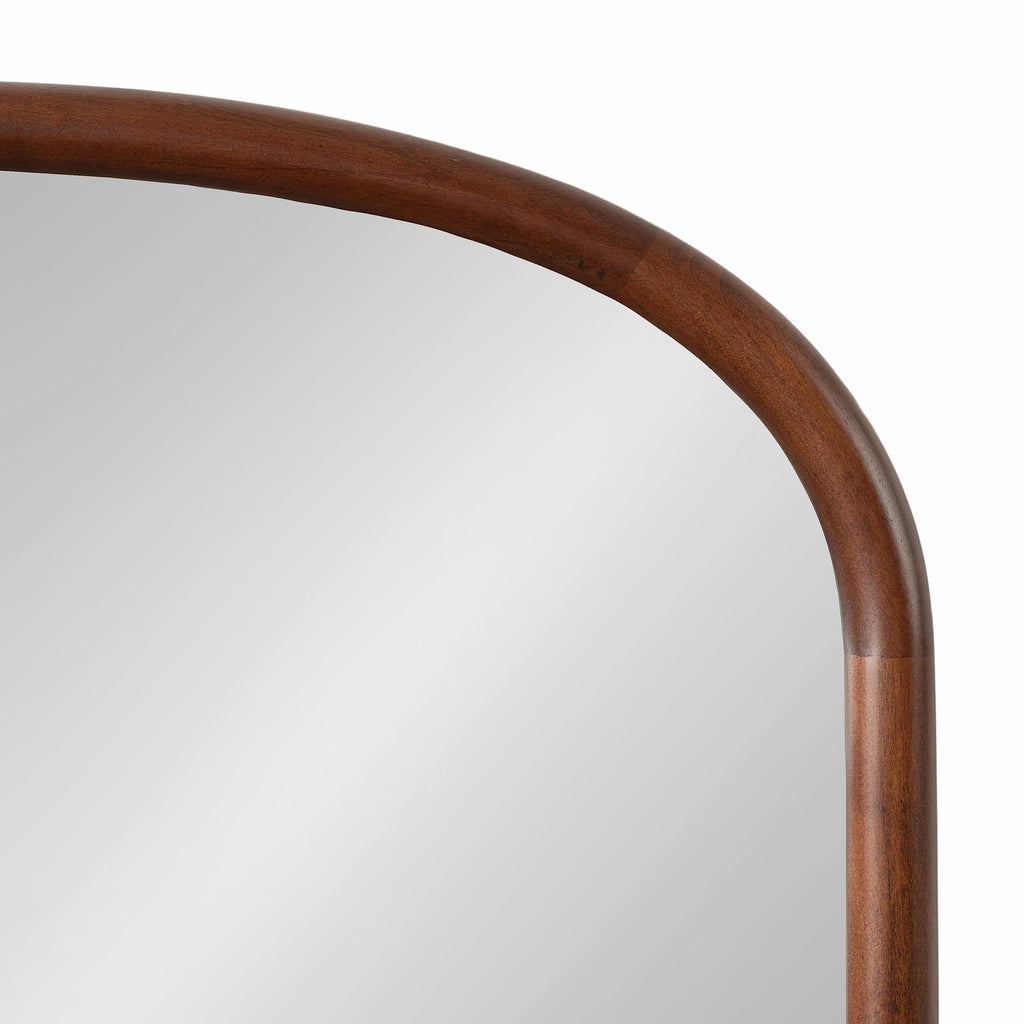 Talma Arched Oval Wall Mirror; 24 x 36; Dark Walnut; Transitional Capsule Mirror with Solid Poplar Wood Frame and