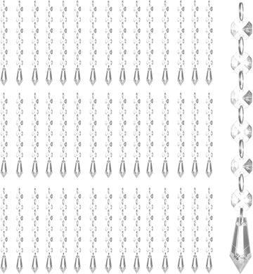100 Pcs Acrylic Hanging Crystals for Centerpieces Chandelier Clear Crystal Garland Strands Ornament Acrylic Clear