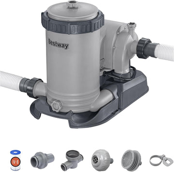 58392E Flowclear 2500 GPH Water Filter Pump for Above-Ground Swimming Pools with Customizable Timer and Set of