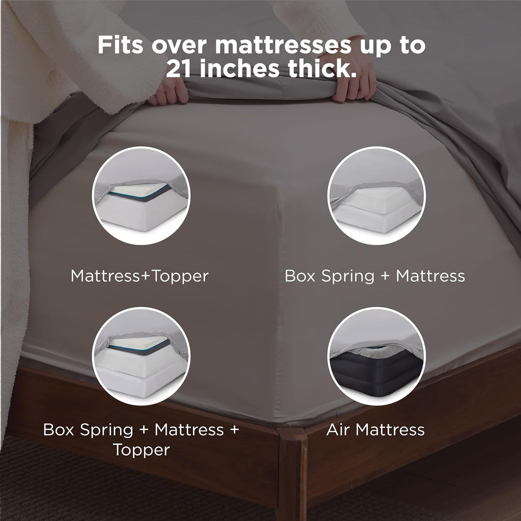 Deep Pocket Twin Sheets Set - Fits Mattresses Up to 21 Inches Thick -3 Piece GentleSoft Bed Sheets, Moisture Wicking