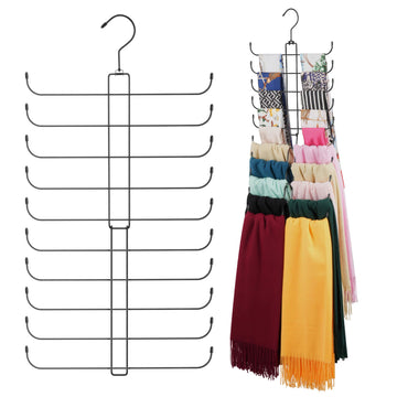 2 Pack Scarf Hanger, Scarf Organizer for Closet, Holds 40 Scarves