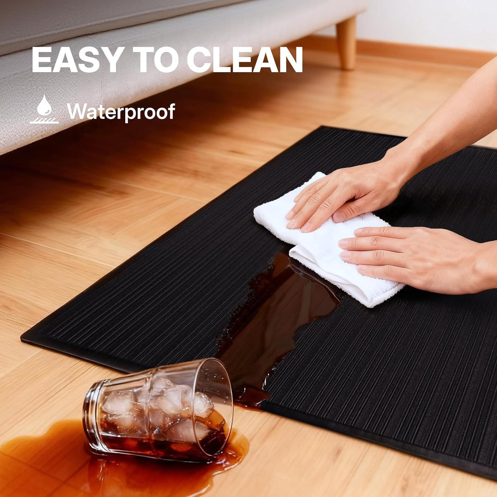 Anti Fatigue Mat, Fatigue Mats for Standing, Ribbed, 8 x 3 ft, 5/8" Thick, Waterproof PU, Slip-Resistant