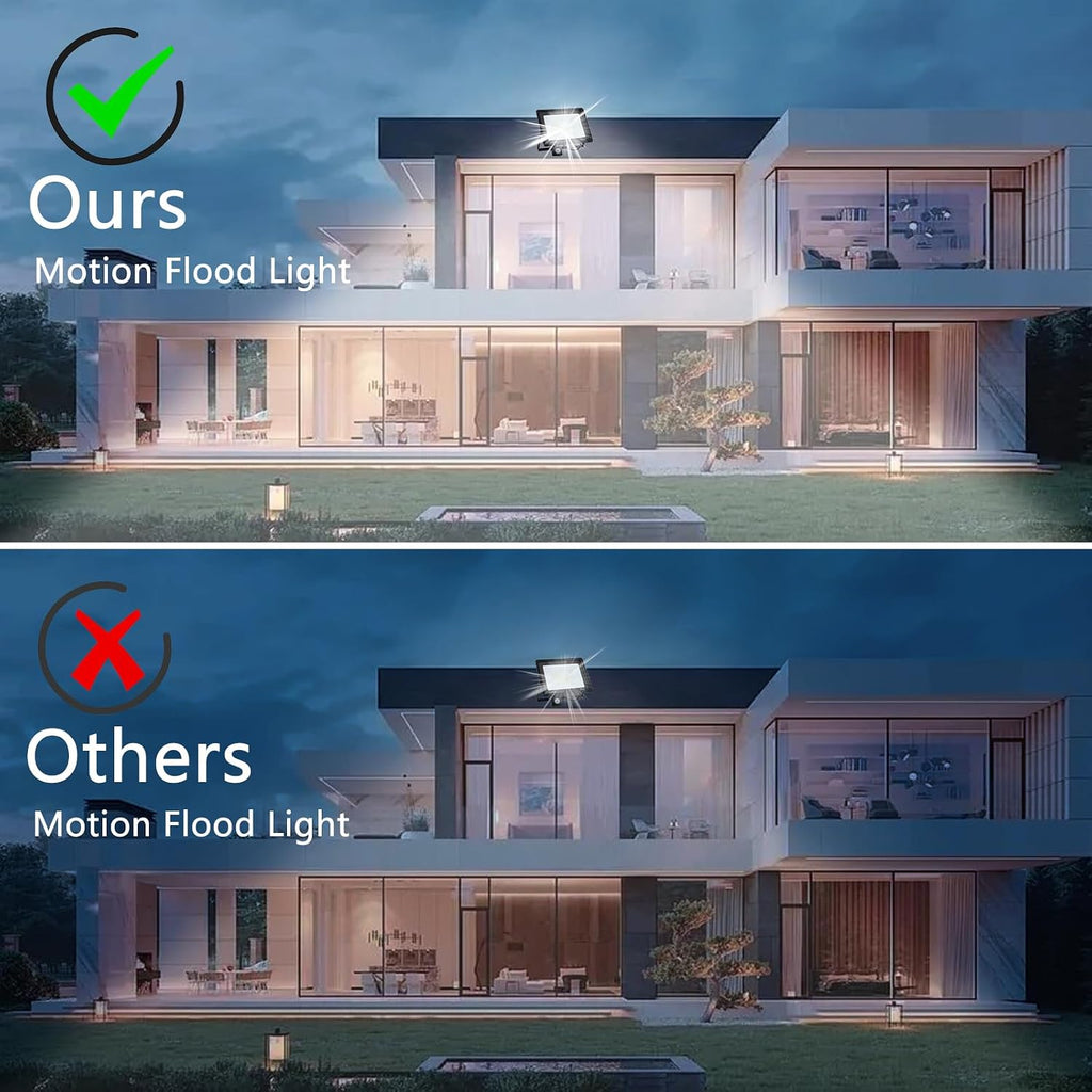 2-Pack 100W LED Flood Light for Yard | IP66 Waterproof Exterior Security Outdoor Flood Light with Plug for